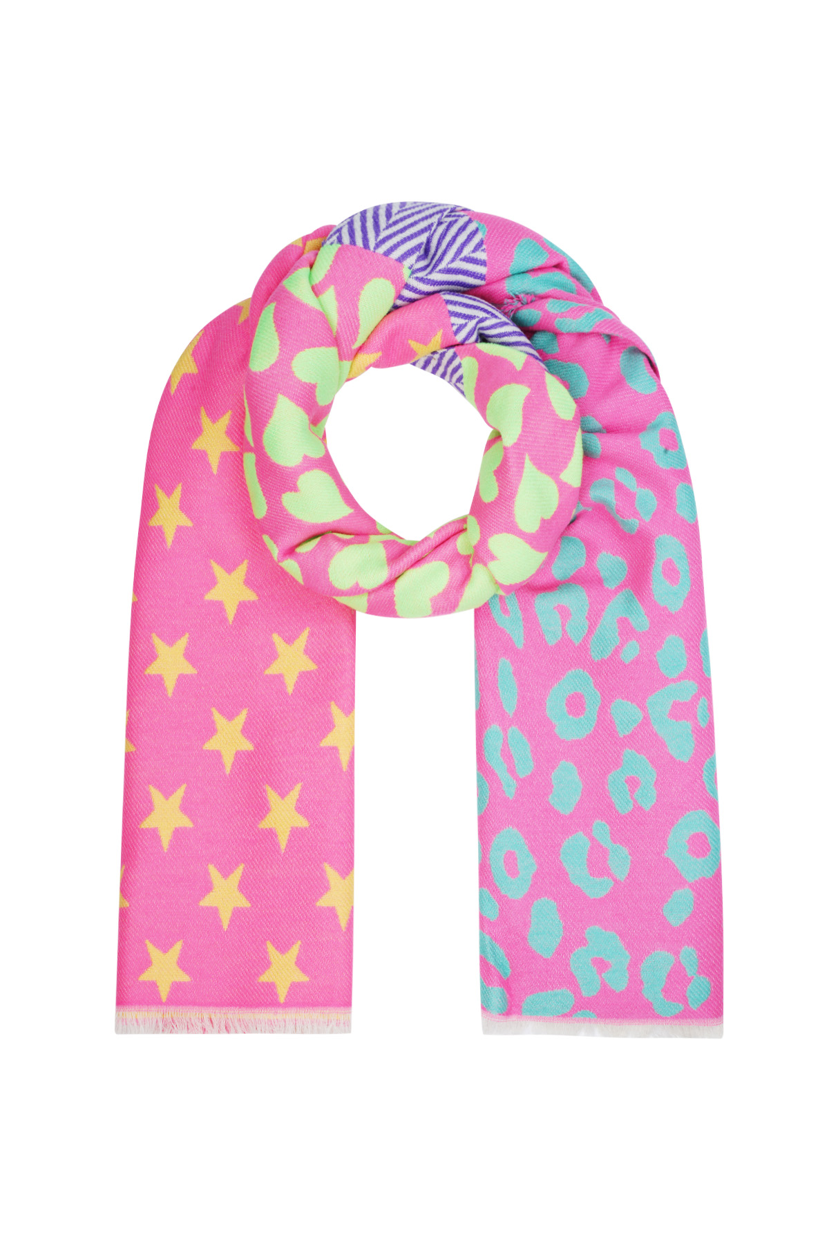 Scarf star & leopard duo - Pink multi h5 