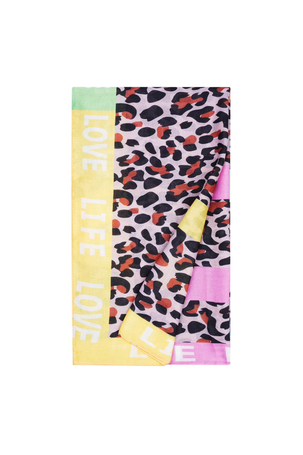 Scarf festive panther print - Pink multi h5 Picture3