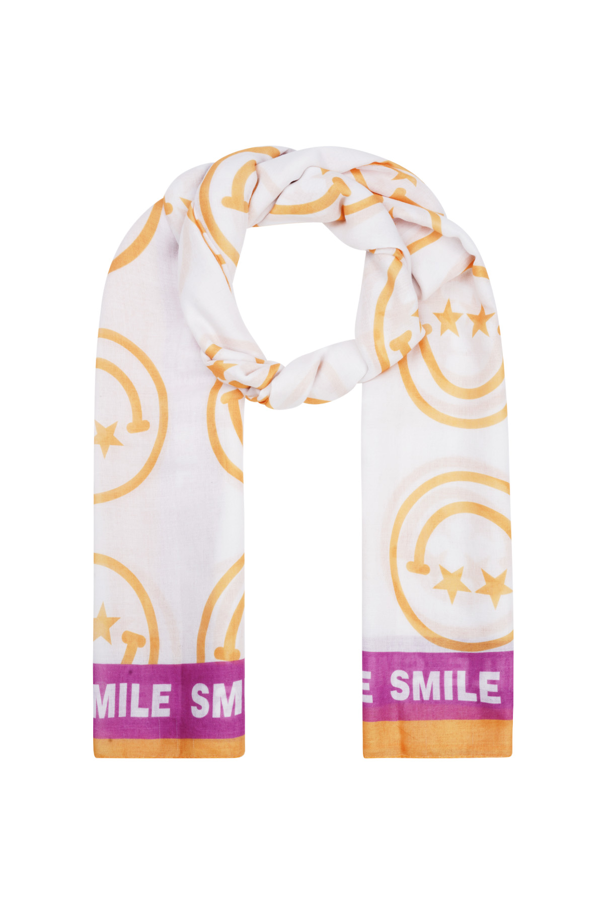 Scarf smiley day - Orange & pink h5 