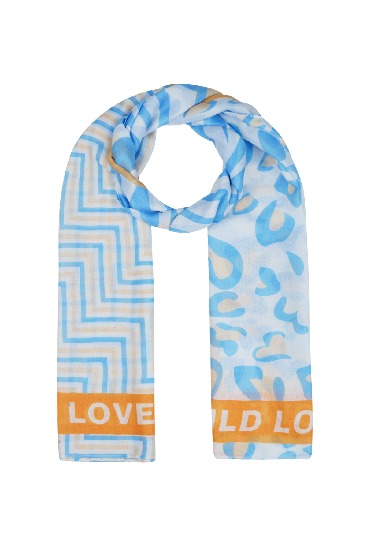 Colorful scarf wild love - Blue 