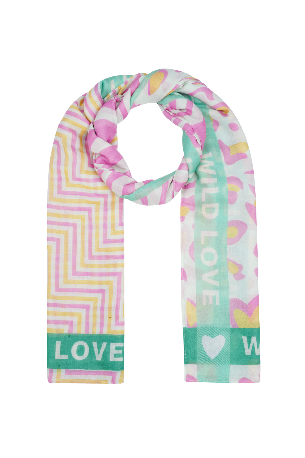 Colorful scarf wild love - Orange & pink h5 