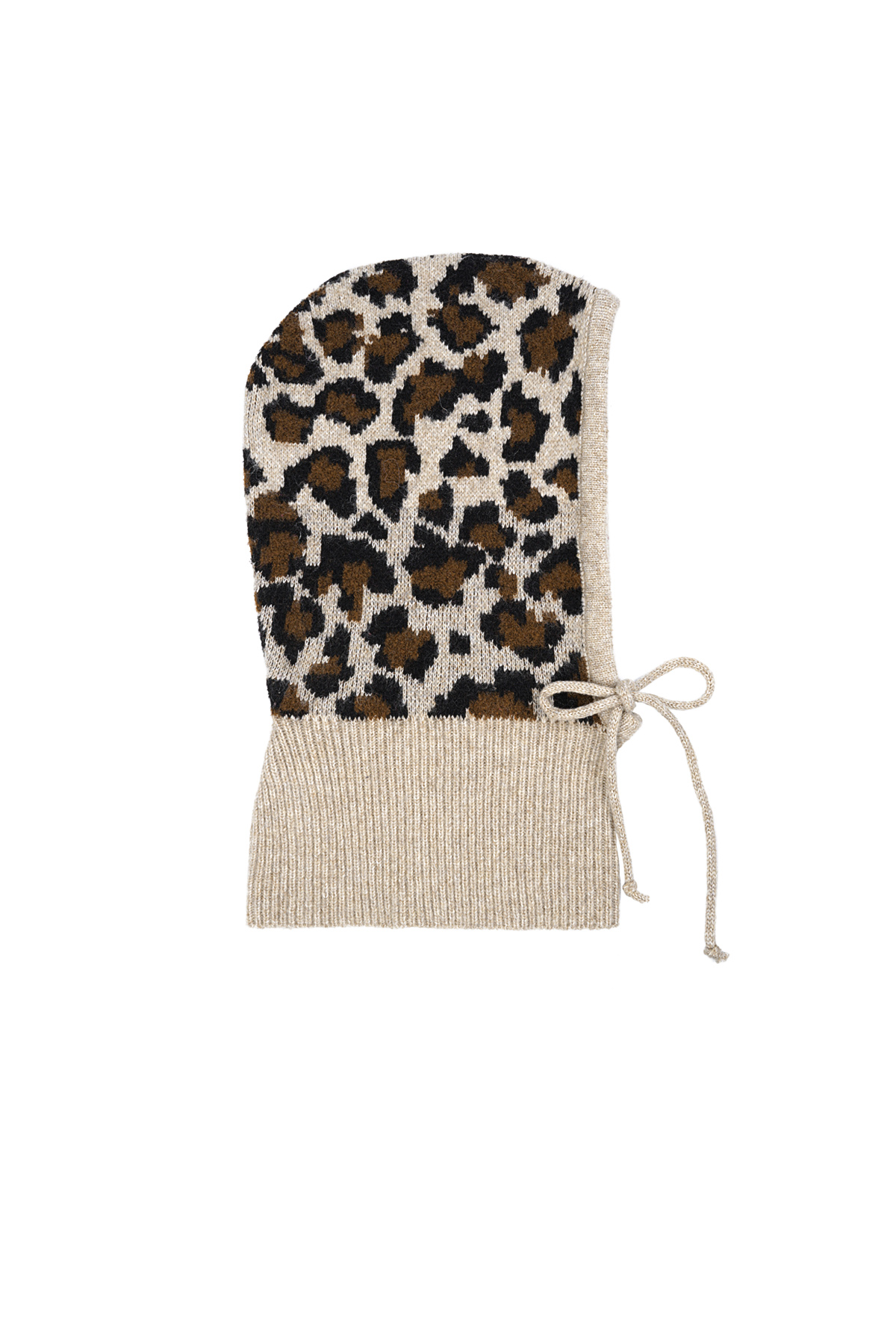 Leopard print balaclava - Beige h5 