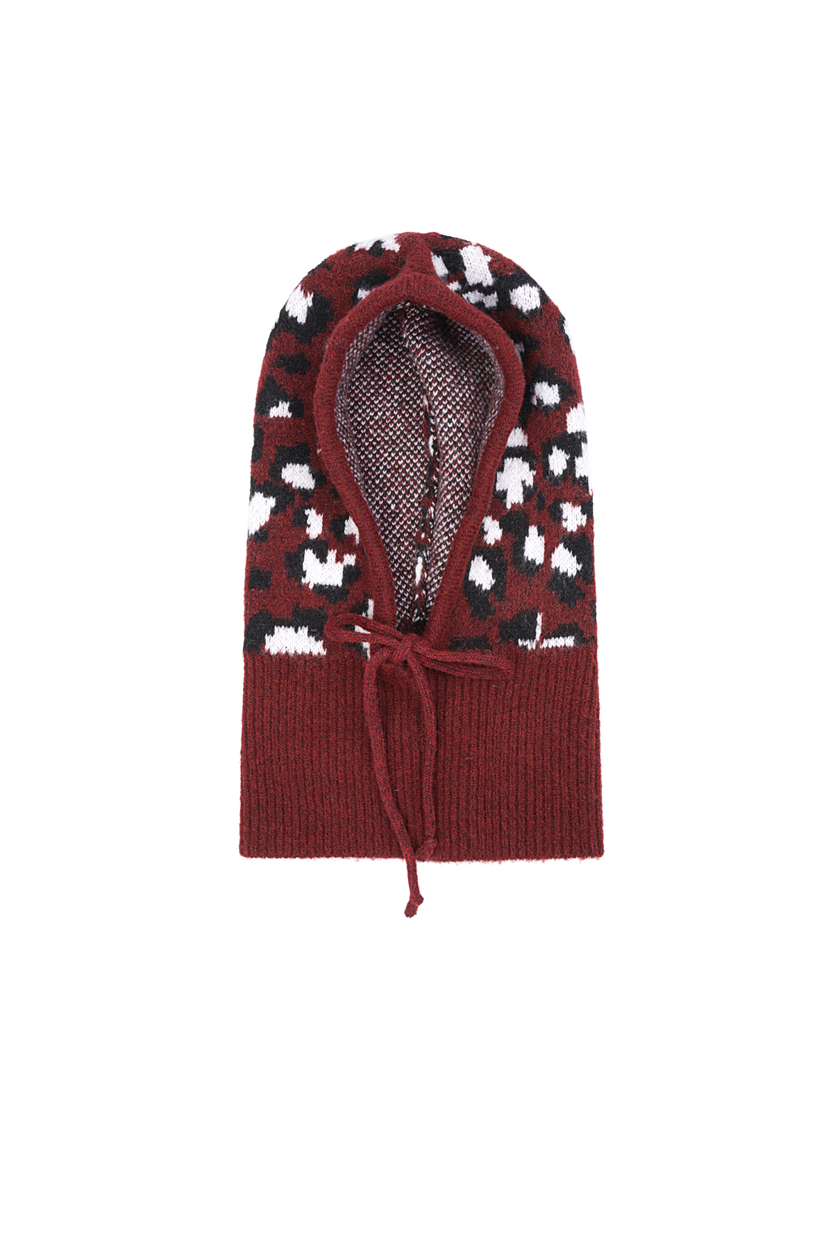 Leopard print balaclava - Wine red h5 Picture3