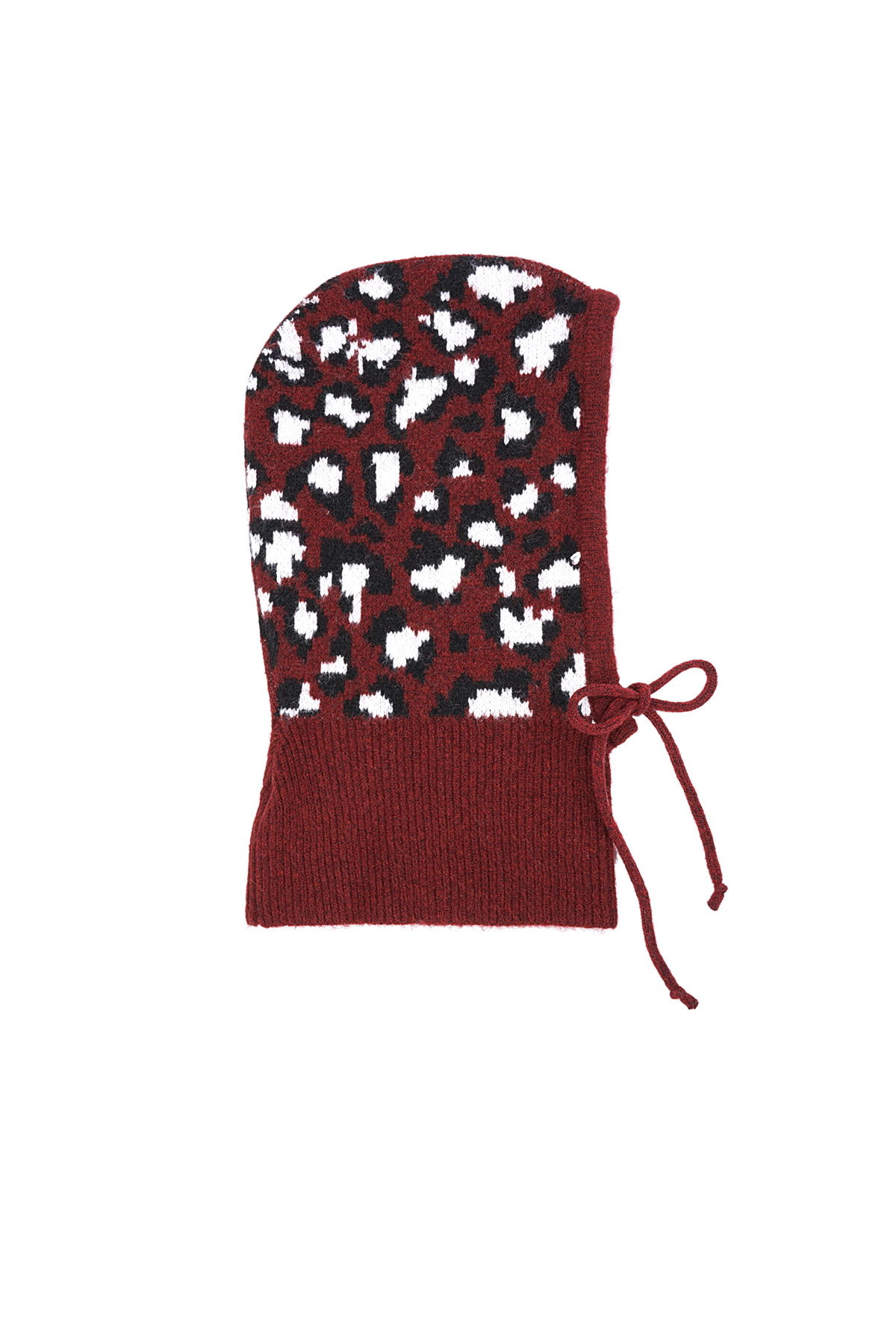 Leopard print balaclava - Wine red 