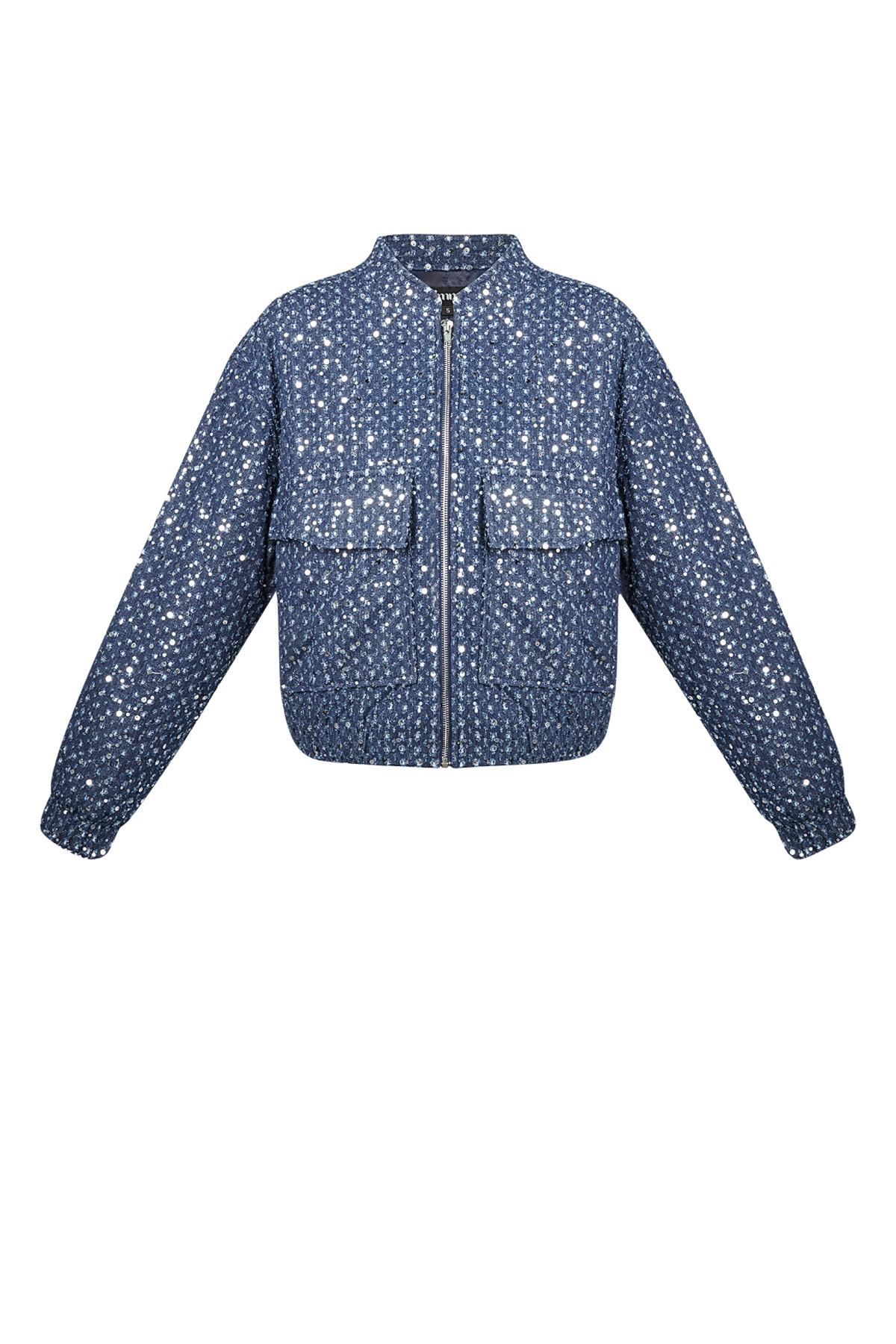 Jeansjacke mit Pailletten - Blau 2