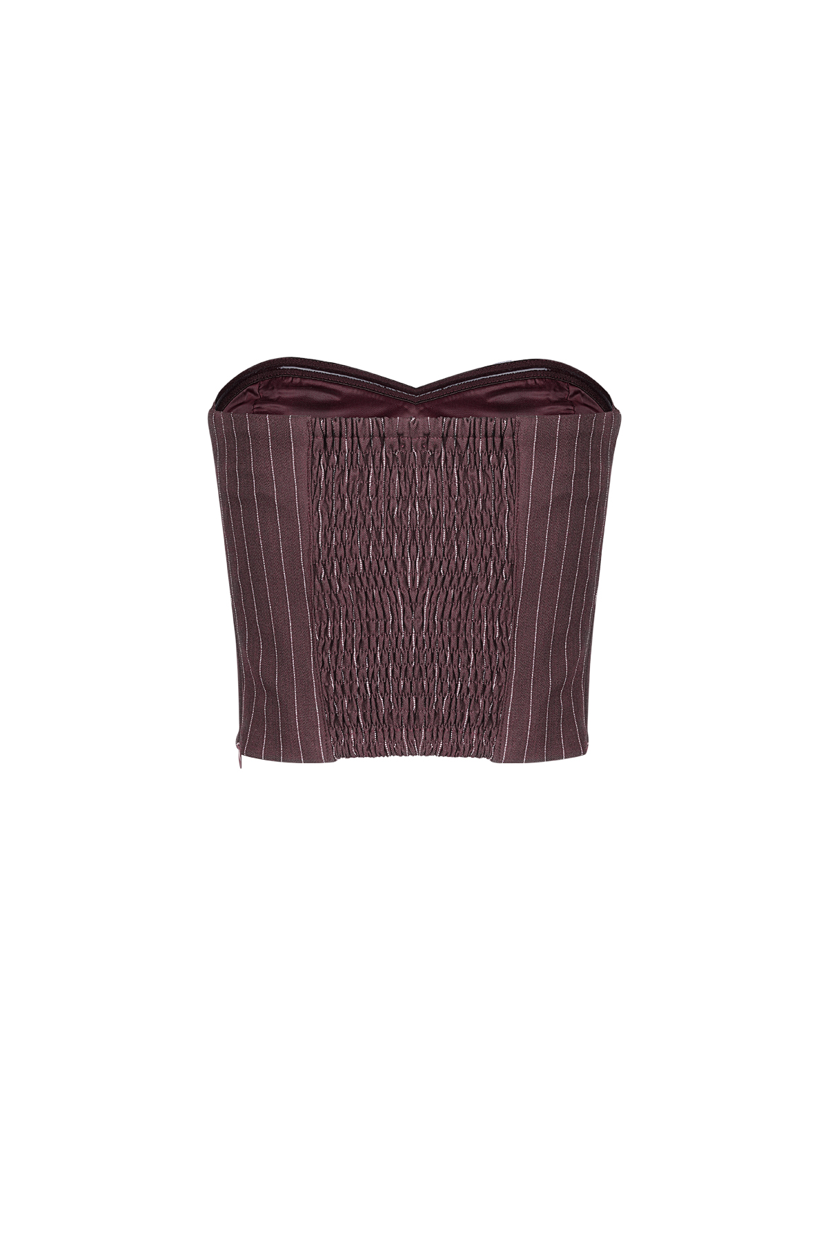 Pinstripe Bandeau Top - Burgundy h5 Picture3