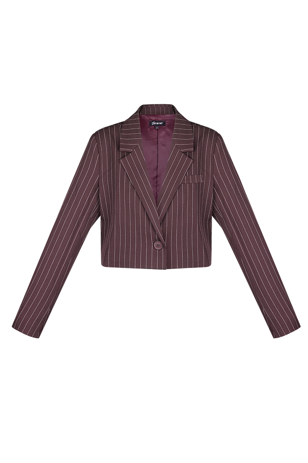 Pinstripe cropped blazer - Burgundy h5 