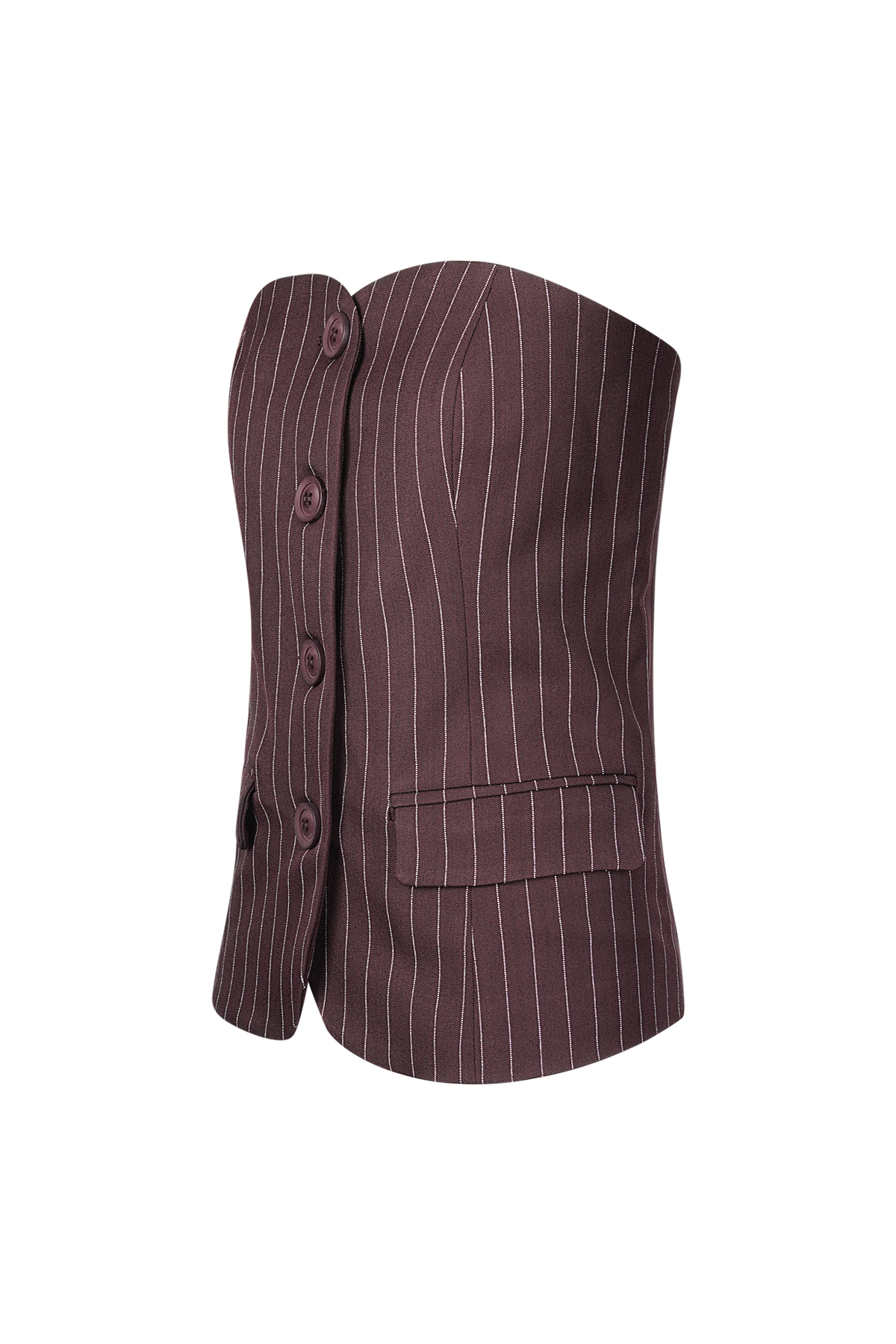 Pinstripe Corset Top - Burgundy h5 Picture2