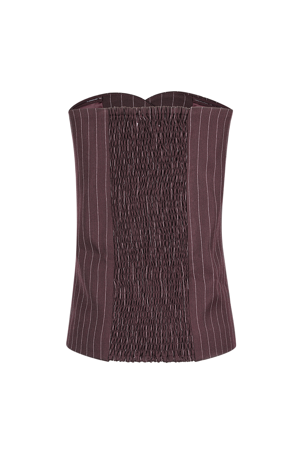 Pinstripe Corset Top - Burgundy h5 Picture3