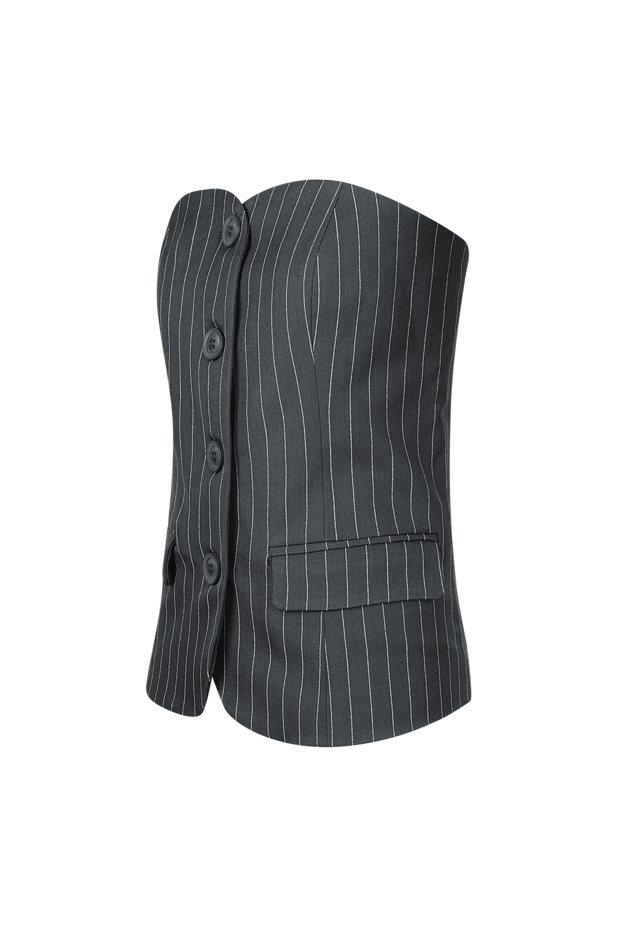 Pinstripe Corset Top - Grey h5 Picture2