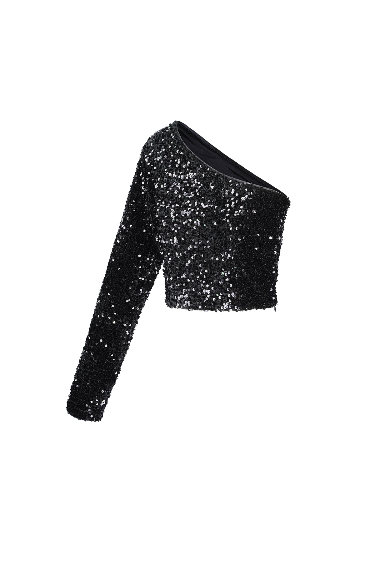 Glitter one shoulder top - Black h5 Picture9