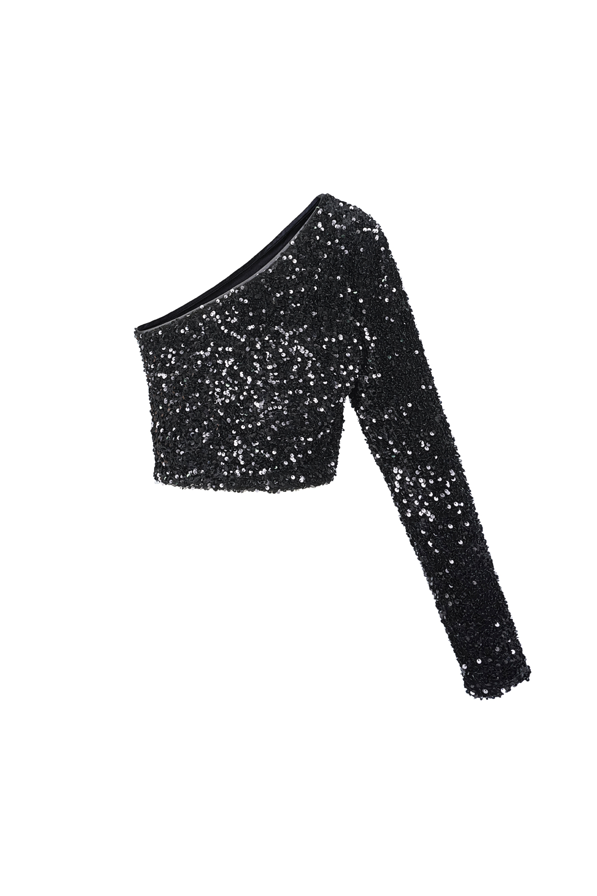 Glitter one shoulder top - Black h5 Picture10