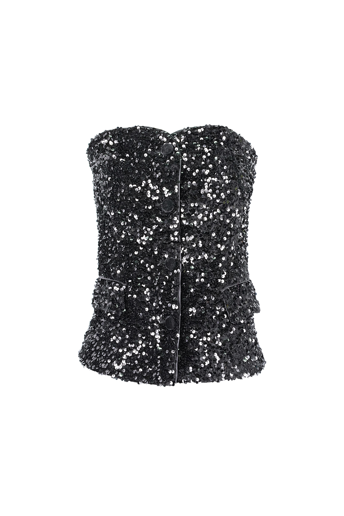 Glitter Corset Top - Black 2