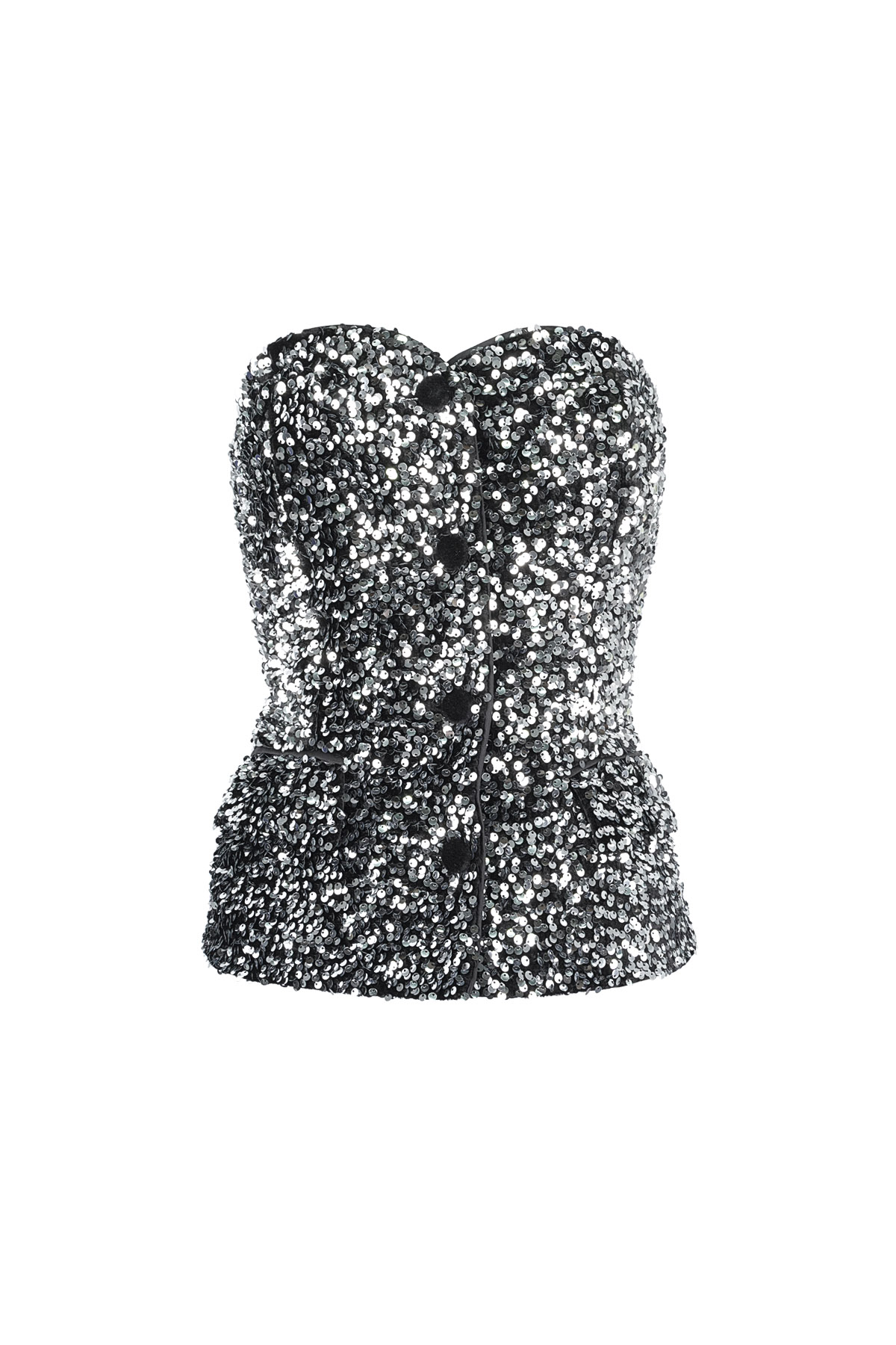 Glitter corset top - Silver color h5 