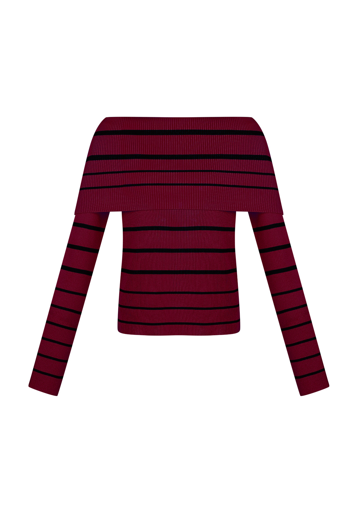 Striped off shoulder top - Black & red h5 Picture9