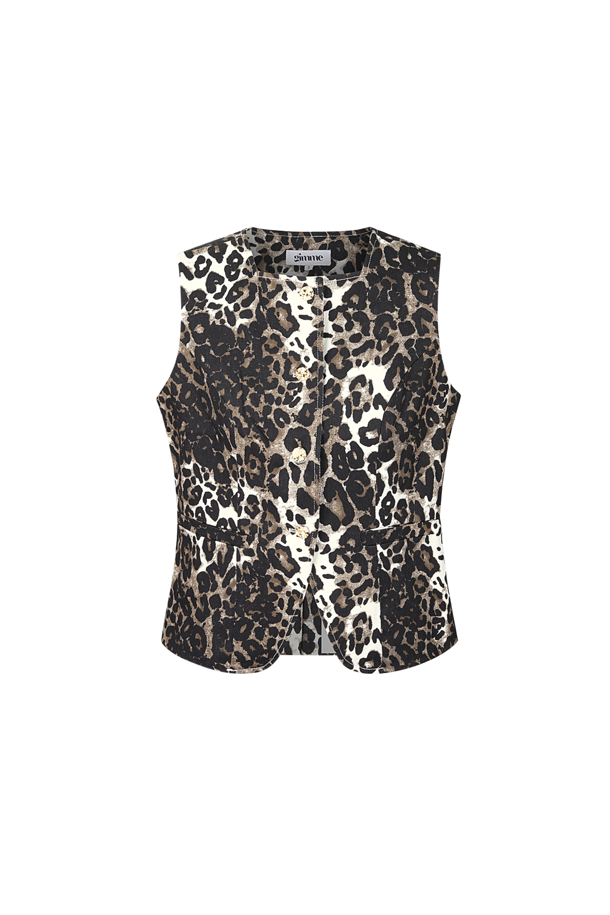 Leopard print vest - Brown