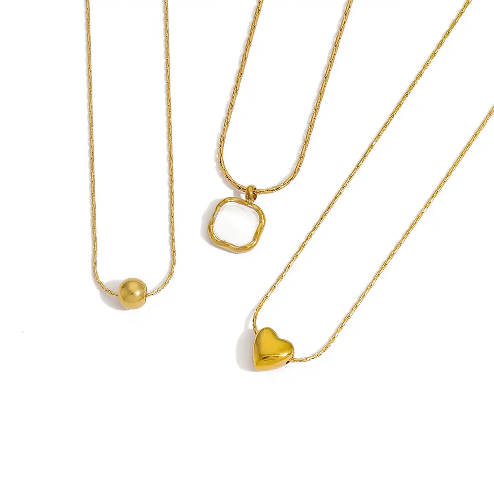 1 Piece Simple Series Simple Geometric Stainless Steel  Gold Color Unisex Pendant necklaces 2