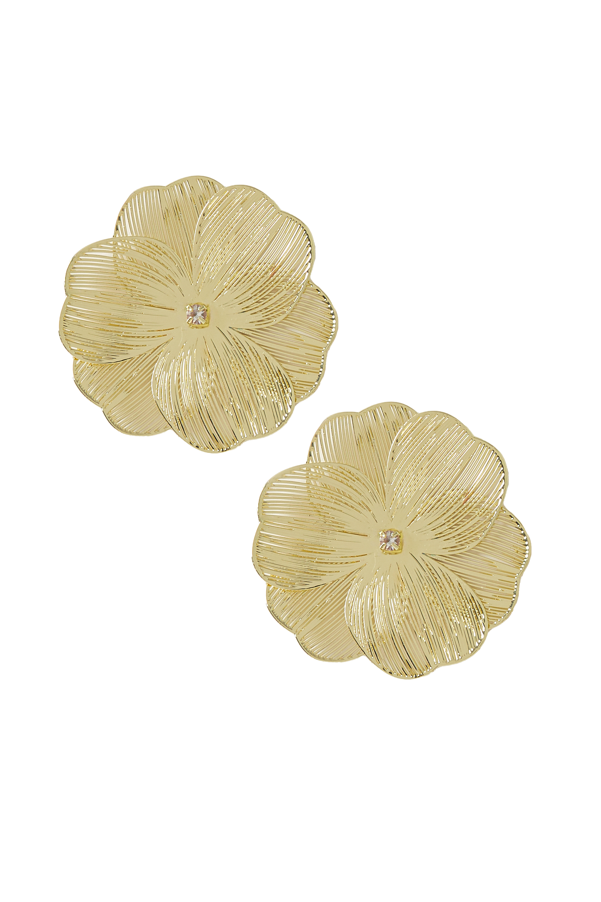 Earrings floral madness - gold