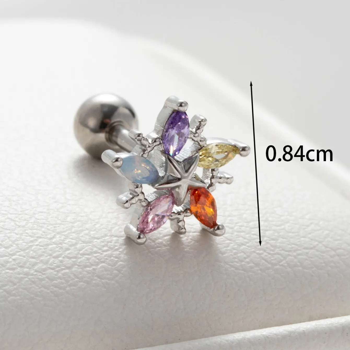 1 Piece Simple Series  Flower   Gold Color Material Zircon Women's Stud Earrings 2