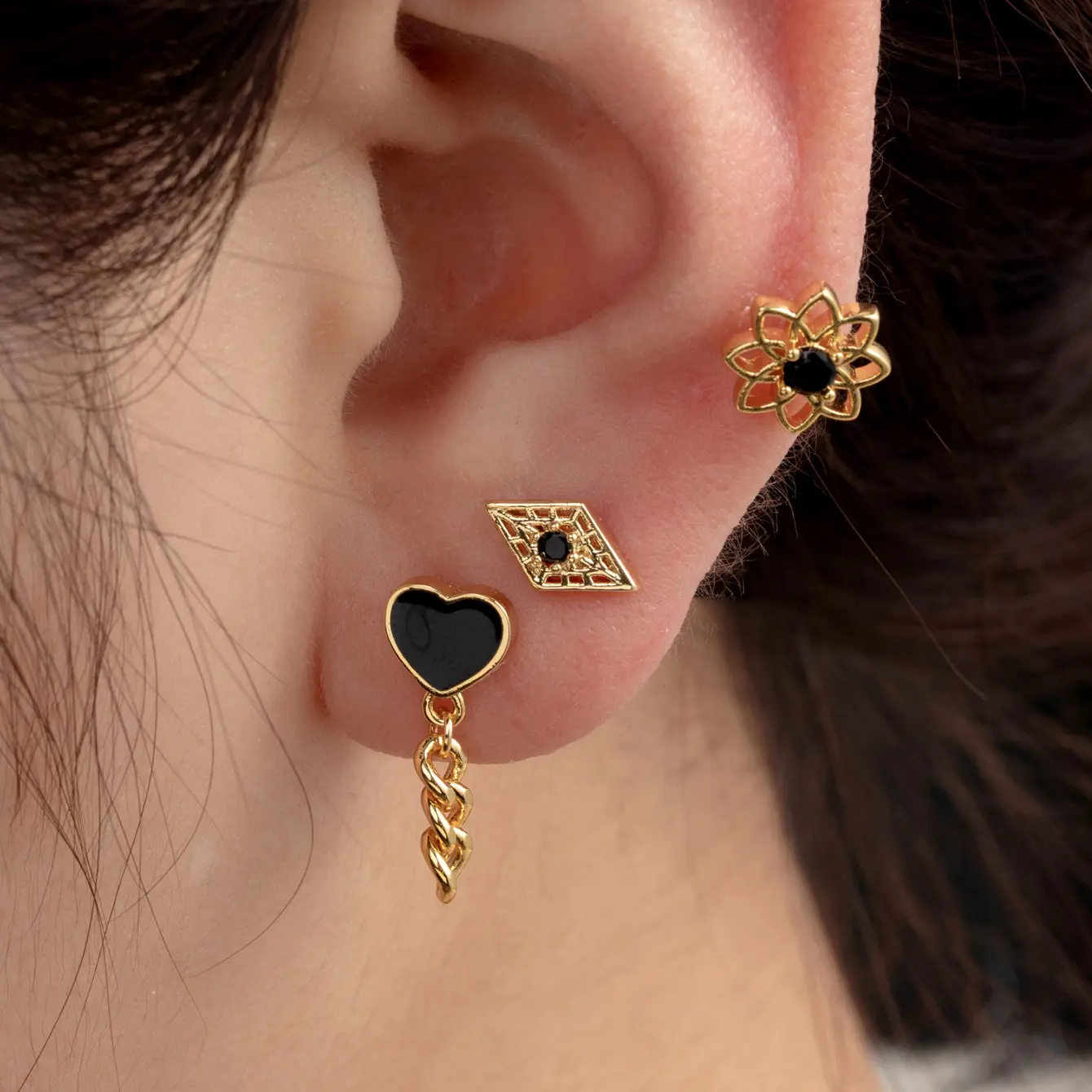 1 Piece Simple Series Classic Flower   Gold Color  Women's Stud Earrings 2