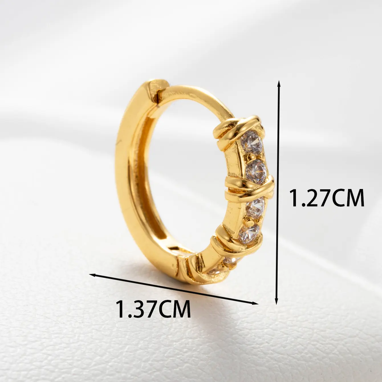 1 Piece Simple Series Copper  Gold ColorZircon Women's Hoop Earrings