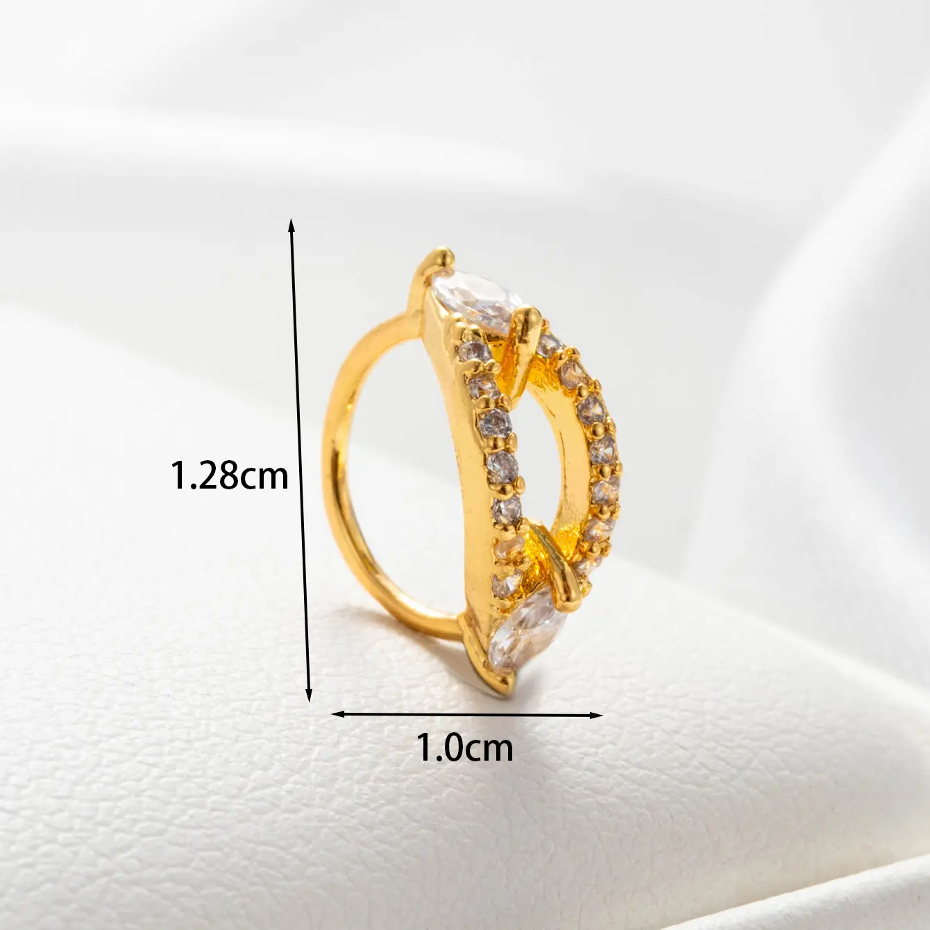 1 Piece Simple Series  Copper   Gold Color Zircon Women's Hoop Earrings