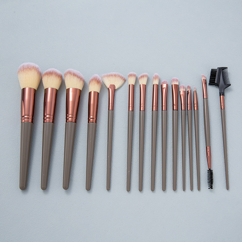 1 set unisex make-up kwasten met een zwarte tas