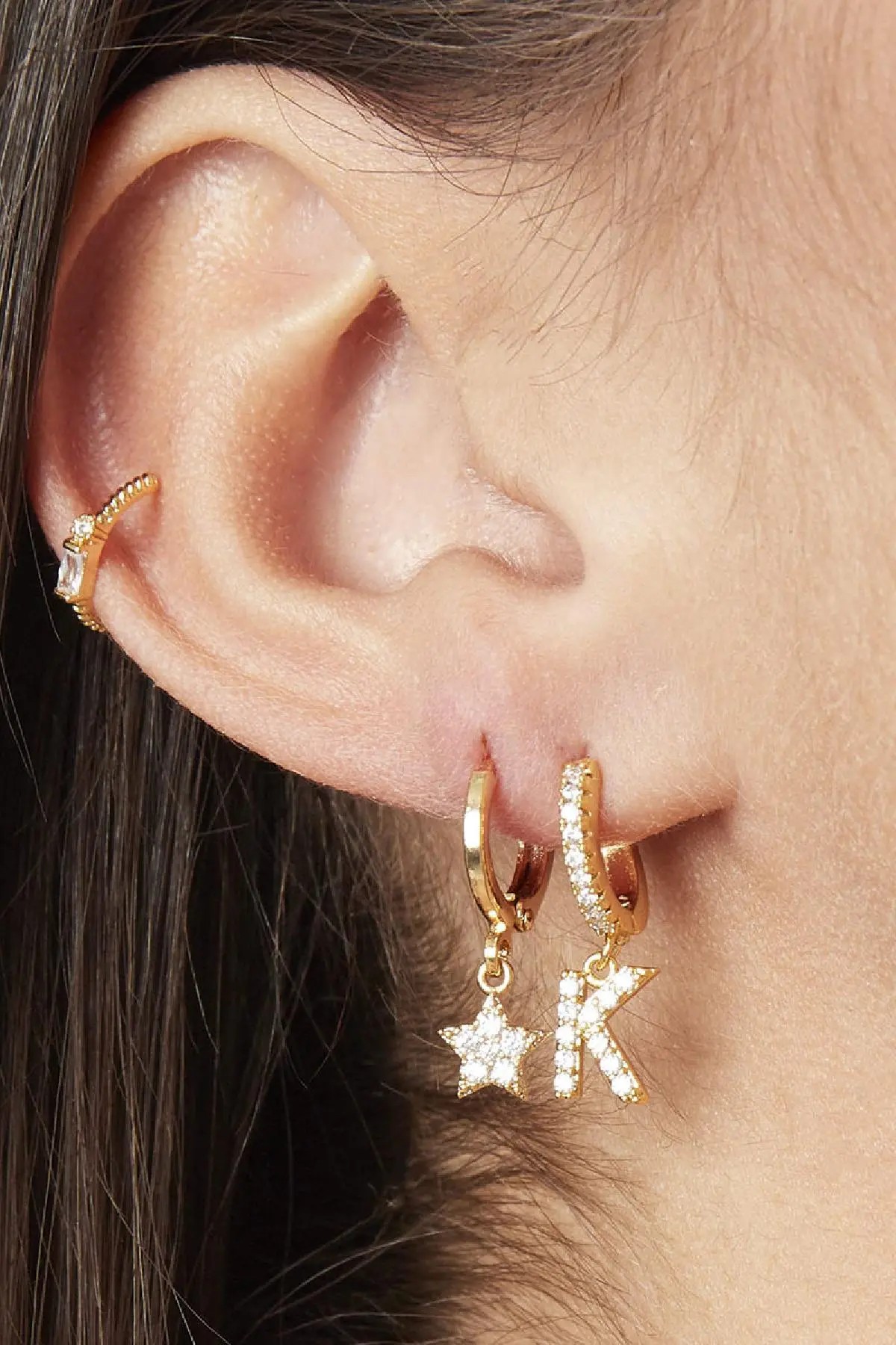 Earrings Letter E Black Copper Picture5