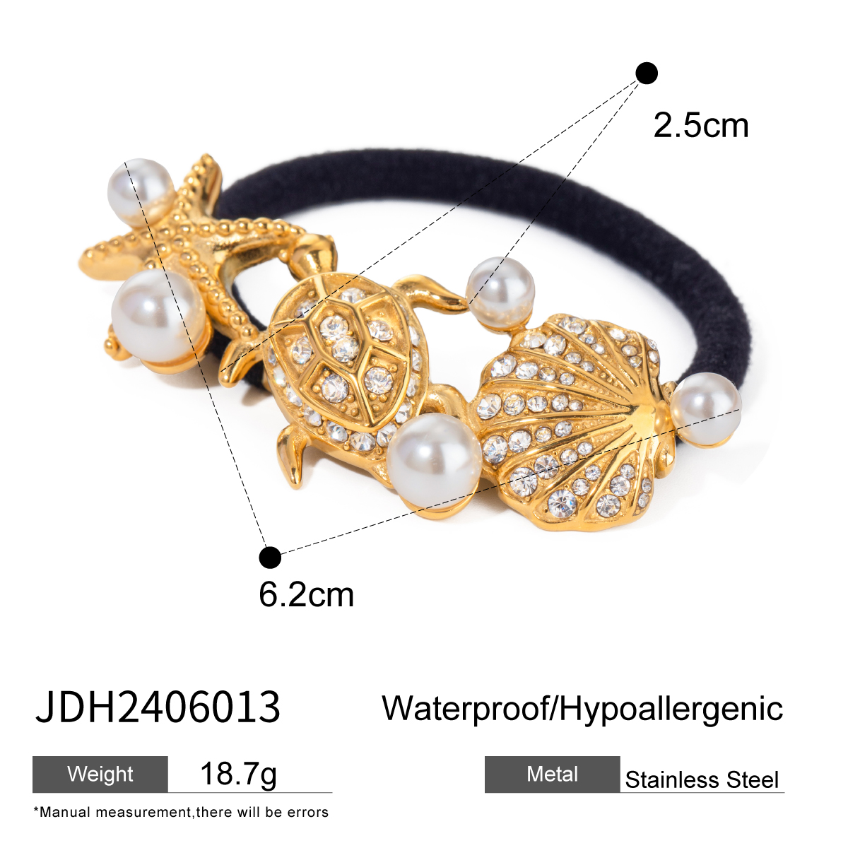 1 Piece Simple Series Retro Turtle Stainless Steel 18K Gold Plated Women's Hair Bands Picture2