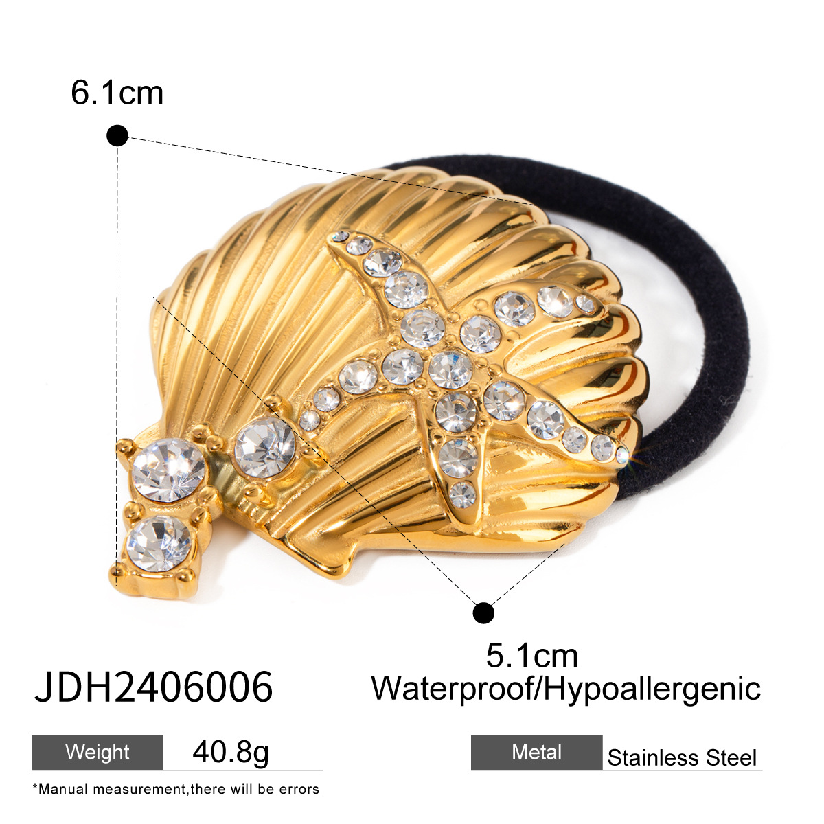 1 Piece Simple Series Retro Turtle Stainless Steel 18K Gold Plated Women's Hair Bands h5 Picture2