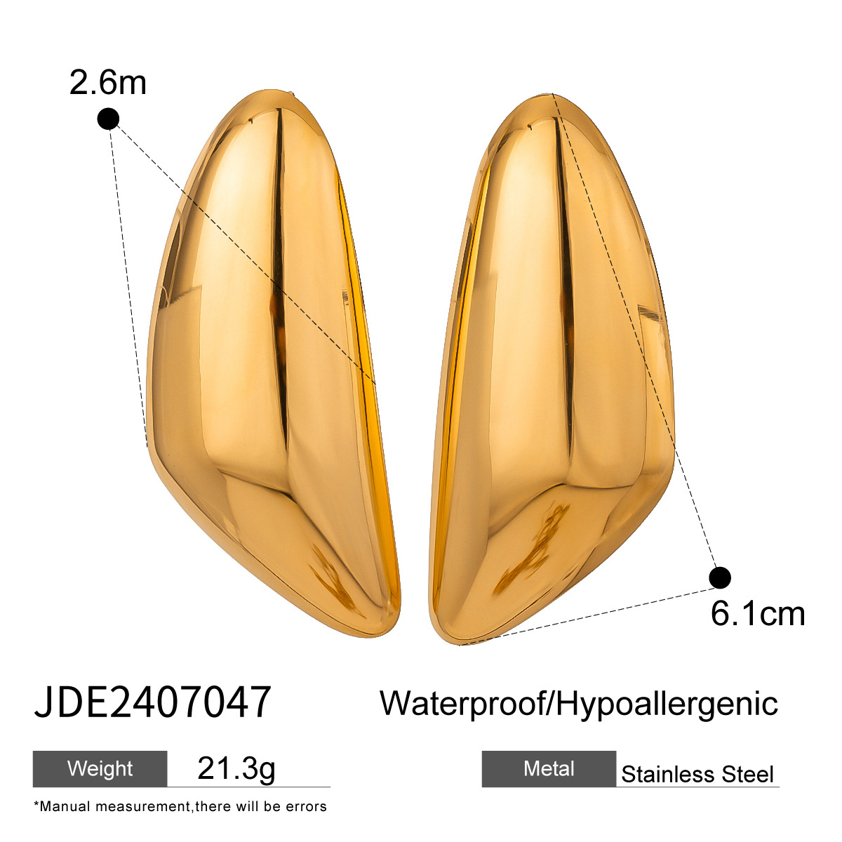 1 paar Simple Series Simple Droplet roestvrij staal 18K vergulde dames oorbellen h5 Afbeelding2