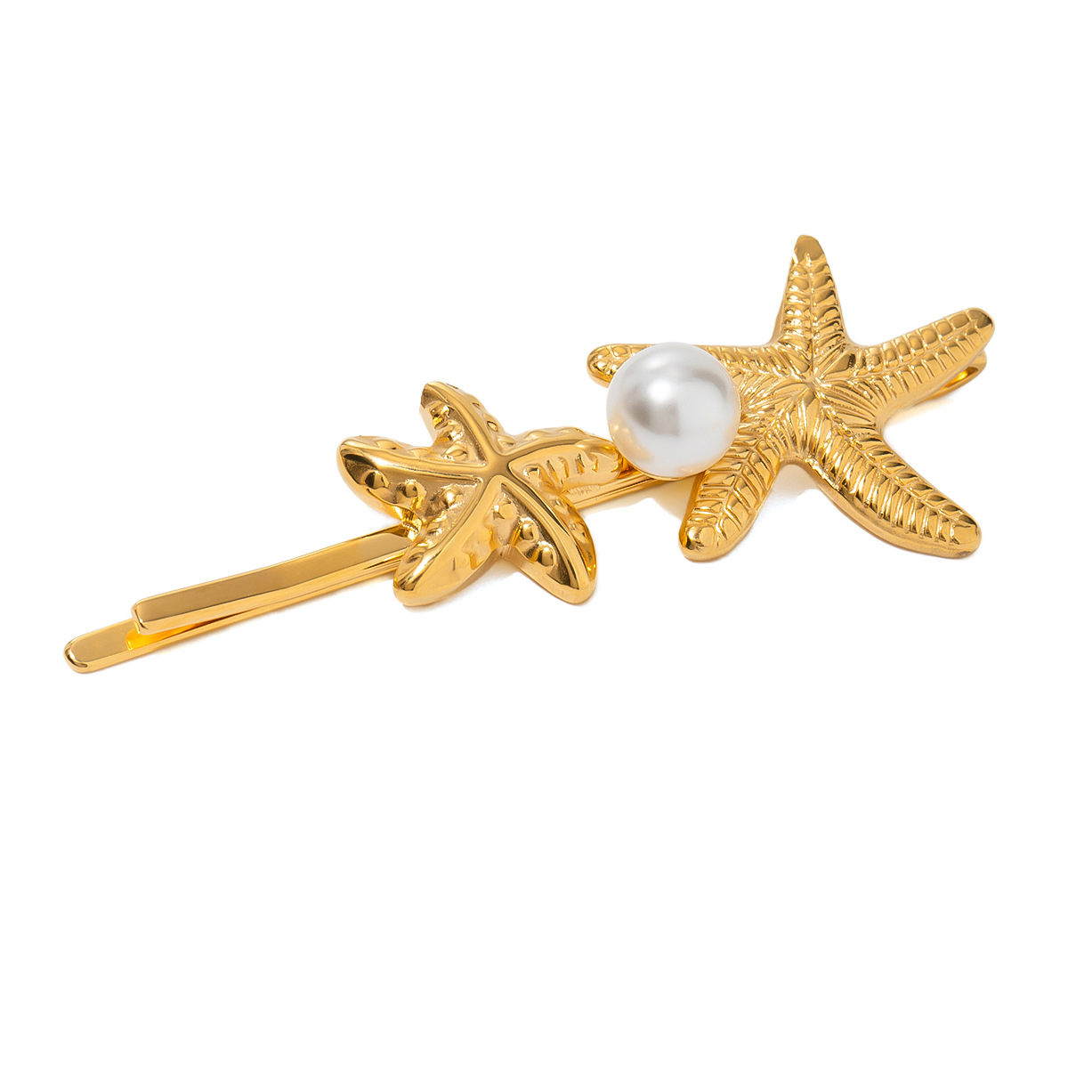 1 Piece Simple Series ins style Turtle Stainless Steel 18K Gold Plated Artificial Pearl Women's Hair Clips h5 Picture6