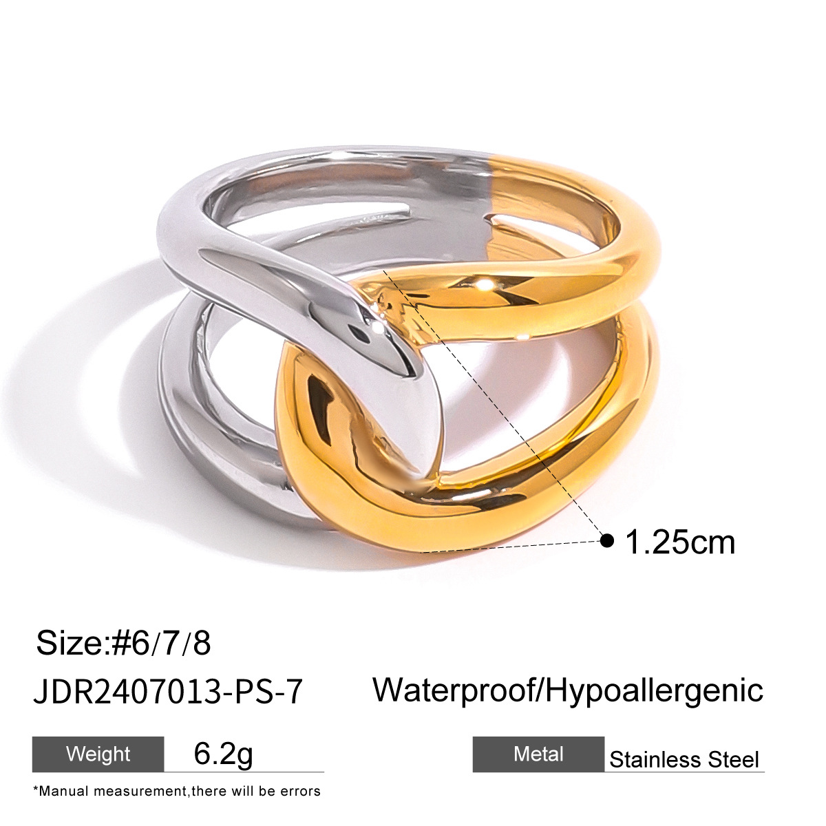 1 Piece Simple Series Simple Geometric Stainless Steel 18K Gold Plated Women's Single Ring h5 Picture2