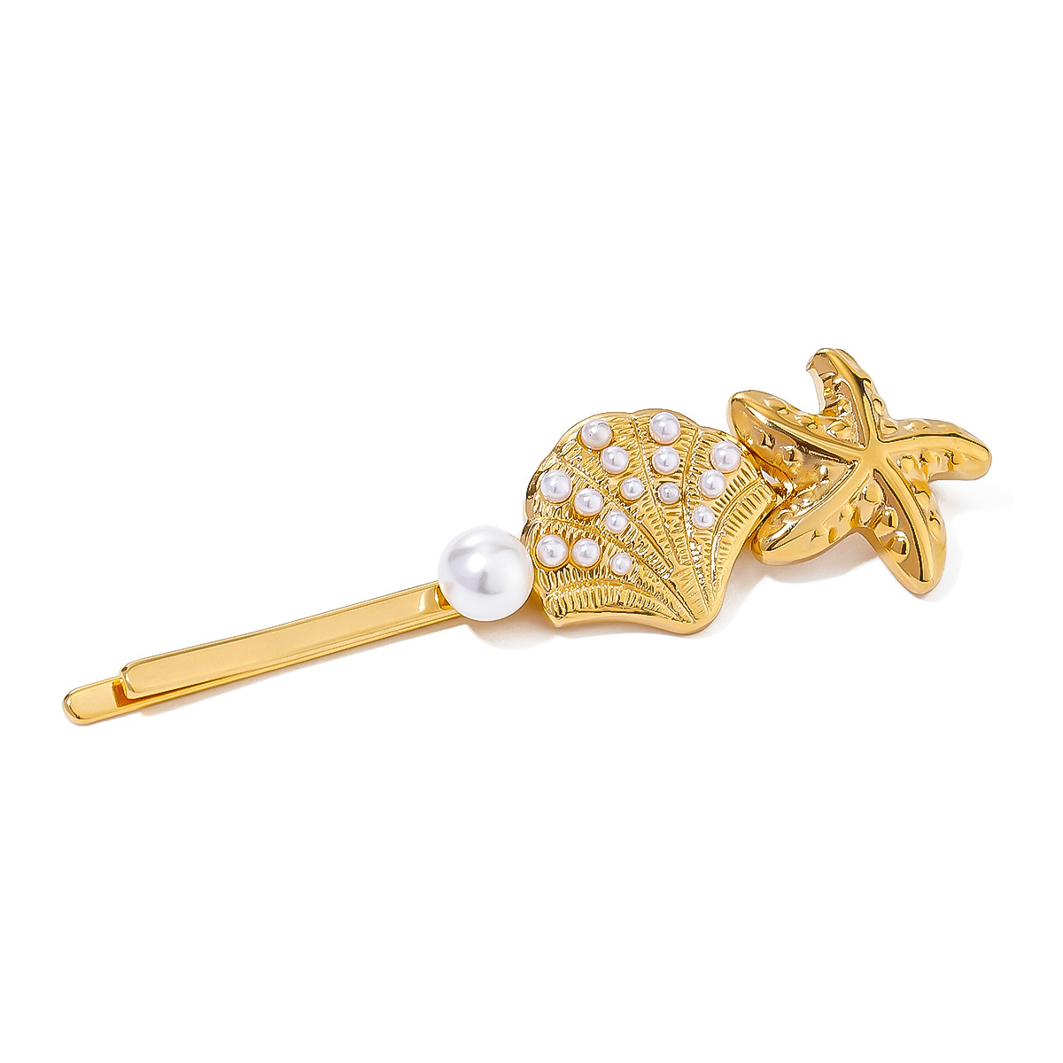 1 Piece Simple Series ins style Turtle Stainless Steel 18K Gold Plated Artificial Pearl Women's Hair Clips h5 Picture6