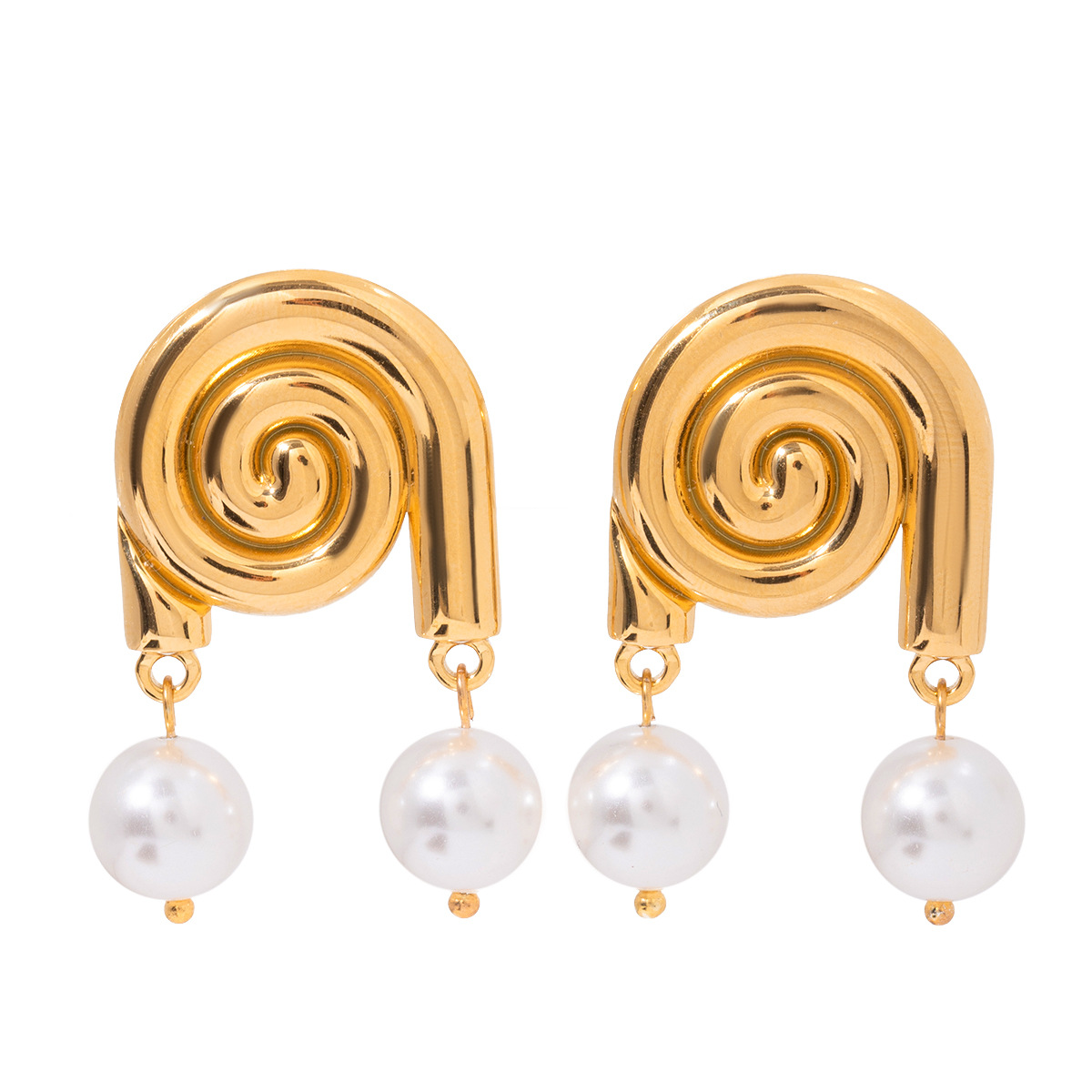 1 paire de boucles d'oreilles pendantes pour femme en acier inoxydable plaqué or 18 carats avec perles artificielles en forme de tortue de vacances h5 Image5