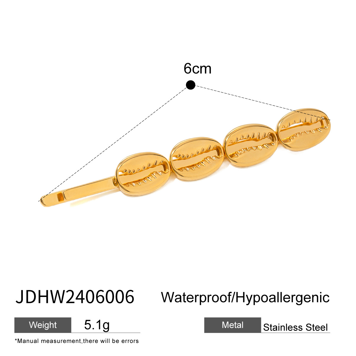 1 stuk Simple Series ins stijl Turtle roestvrij staal 18K verguld haarspeldjes voor dames h5 Afbeelding2