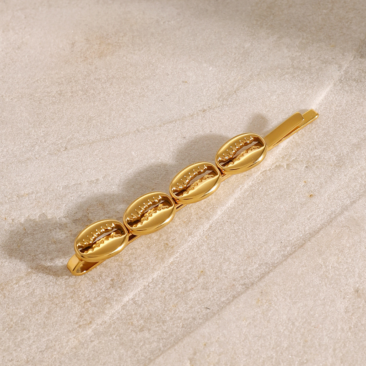 Fermagli per capelli da donna in acciaio inossidabile placcato oro 18K, stile tartaruga, serie semplice, 1 pezzo h5 Immagine4