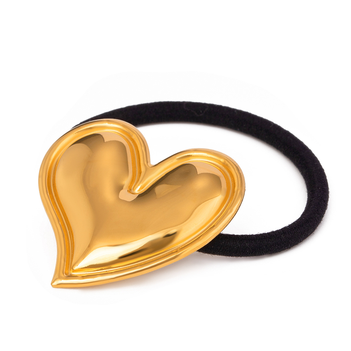 1 pièce Simple Series Simple Heart Simple Heart en acier inoxydable plaqué or 18 carats pour femmes h5 Image5