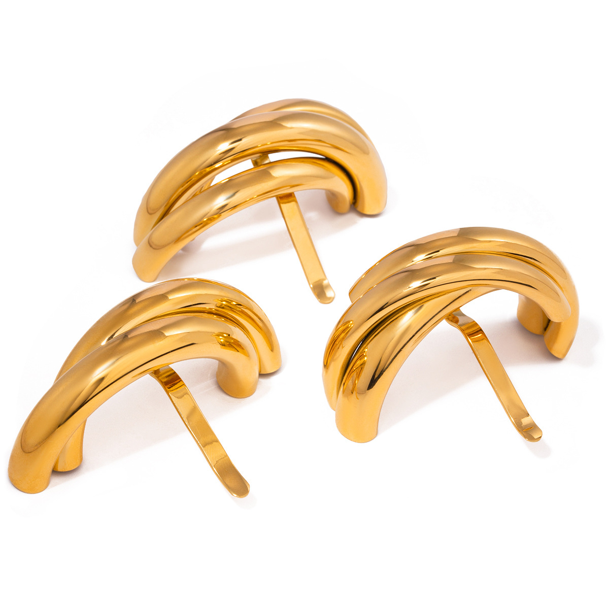 1 Piece Simple Series ins style Geometric Stainless Steel 18K Gold Plated Women's Hair Clips h5 Picture5