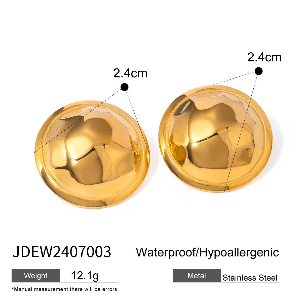 1 Paar einfache geometrische Ohrstecker aus Edelstahl mit 18 Karat Vergoldung für Damen h5 Bild2