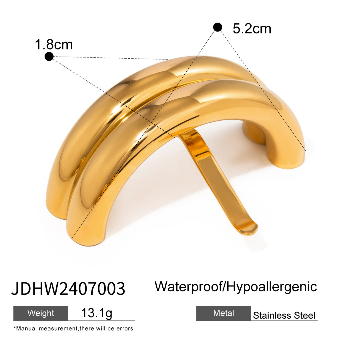 1 stuk Eenvoudige serie Eenvoudige effen kleur roestvrij staal 18K vergulde haarspeldjes voor vrouwen h5 Afbeelding2