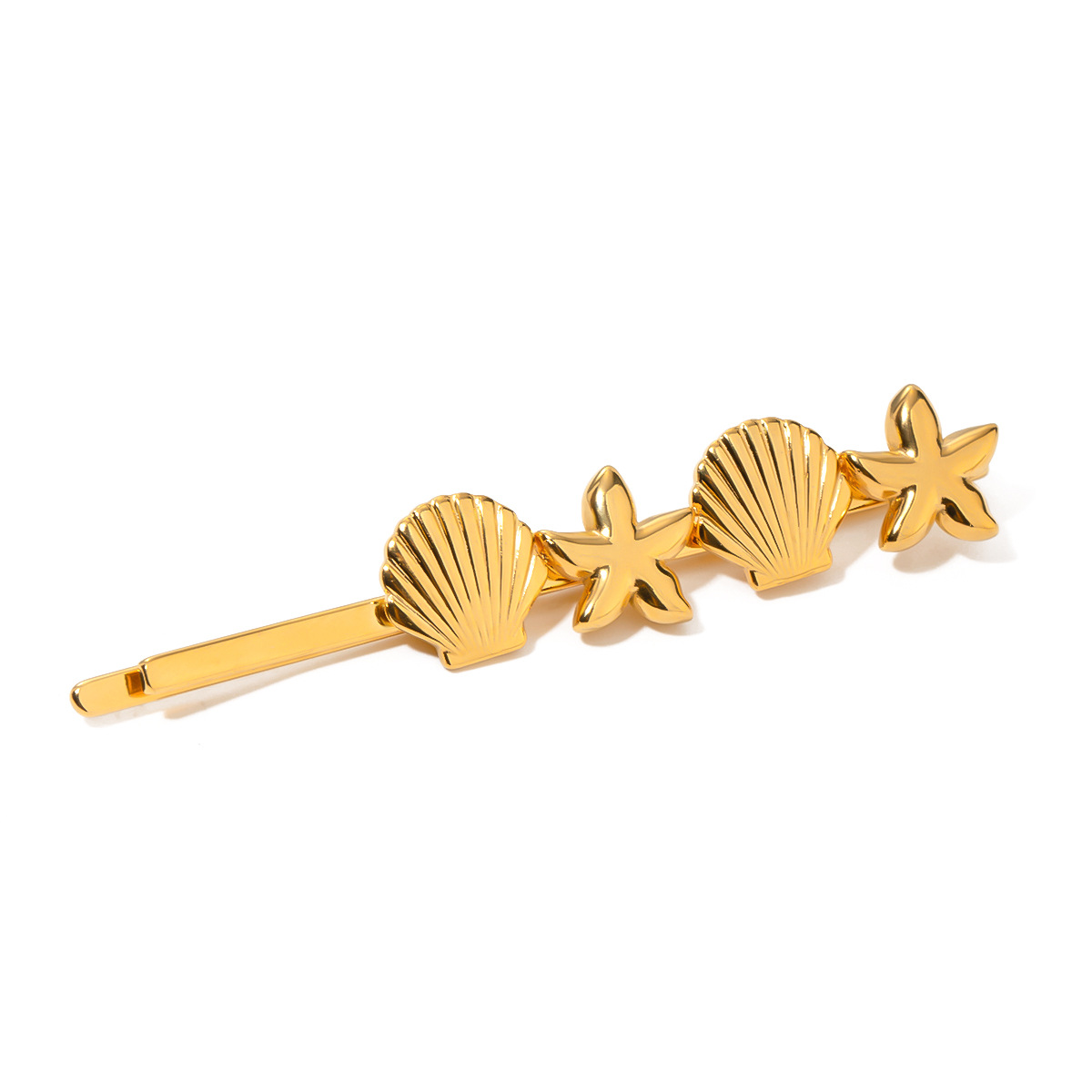 Fermagli per capelli da donna in acciaio inossidabile placcato oro 18K, stile tartaruga, serie semplice, 1 pezzo h5 Immagine6