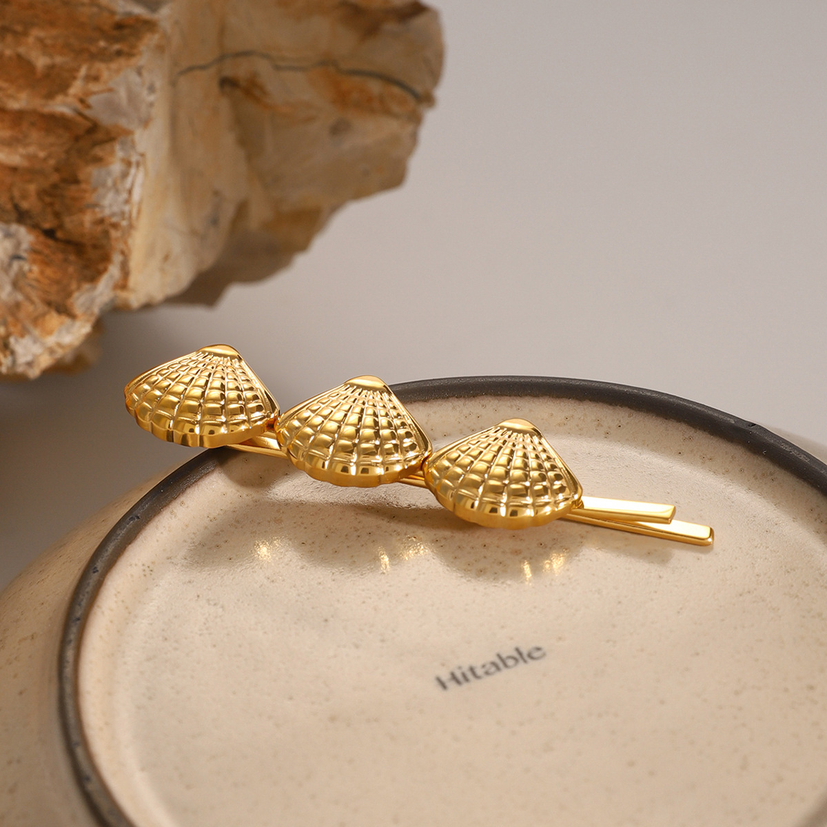 1 Stück Simple Series Ins Style Schildkröte Edelstahl 18K vergoldet Damen Haarspangen Bild3