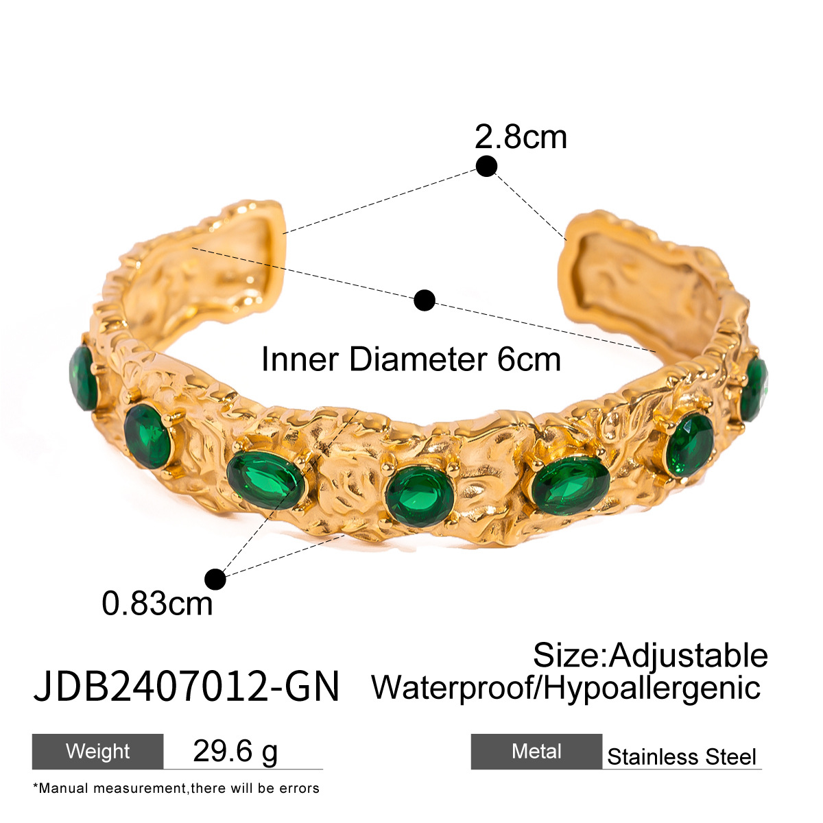 1 Piece Classic Series Retro Cross Stainless Steel 18K Gold Plated Zircon Women's Bracelet Picture2