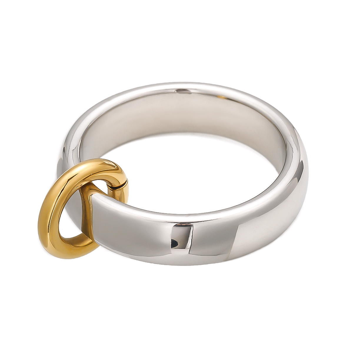 1 stuk Eenvoudige stijl Effen kleur Geometrisch roestvrij staal 18K vergulde dames enkele ring h5 Afbeelding5