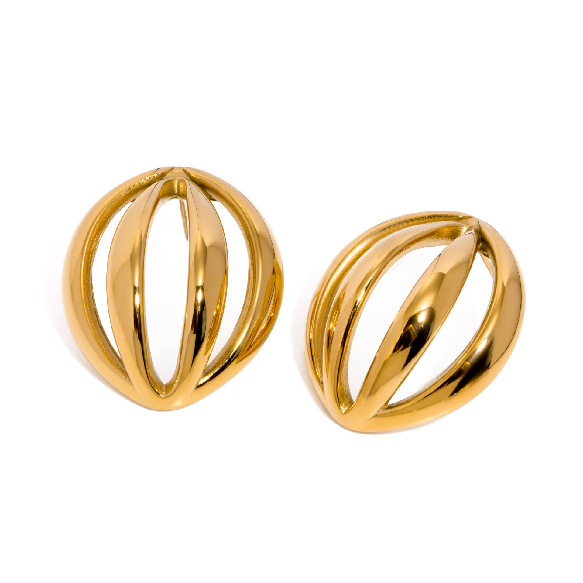 1 Pair Simple Style Geometric Stainless Steel 18K Gold Plated Women's Stud Earrings h5 Picture5