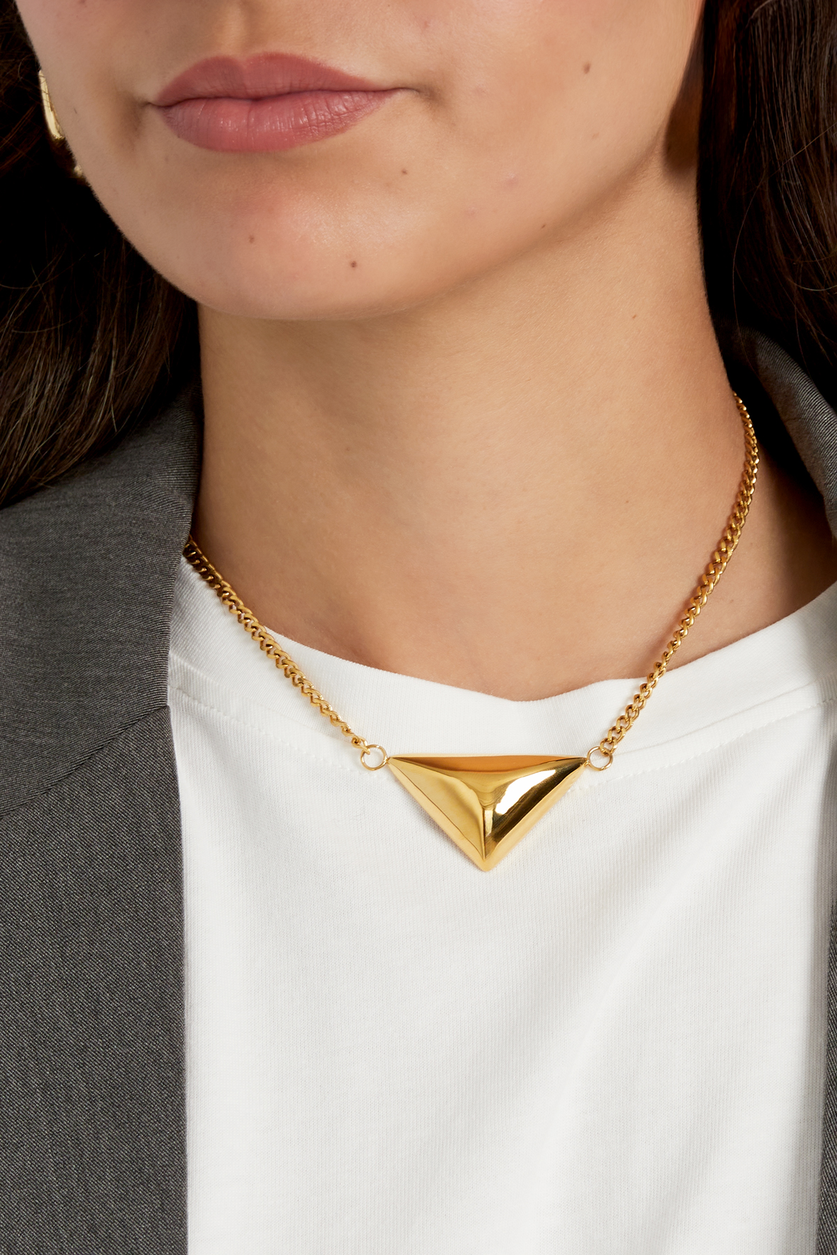 Necklace triangle love - Gold color