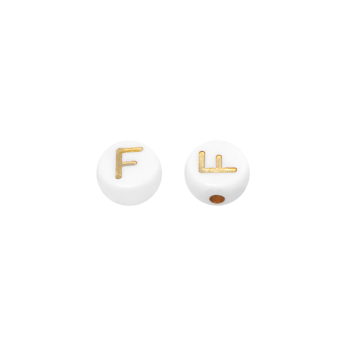 DIY Flat Beads Letter F - 7MM