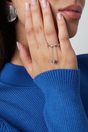 Ring heart with chain - silver h5 Picture2