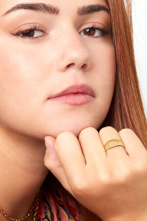 Ring with stripes print - gold h5 Picture3